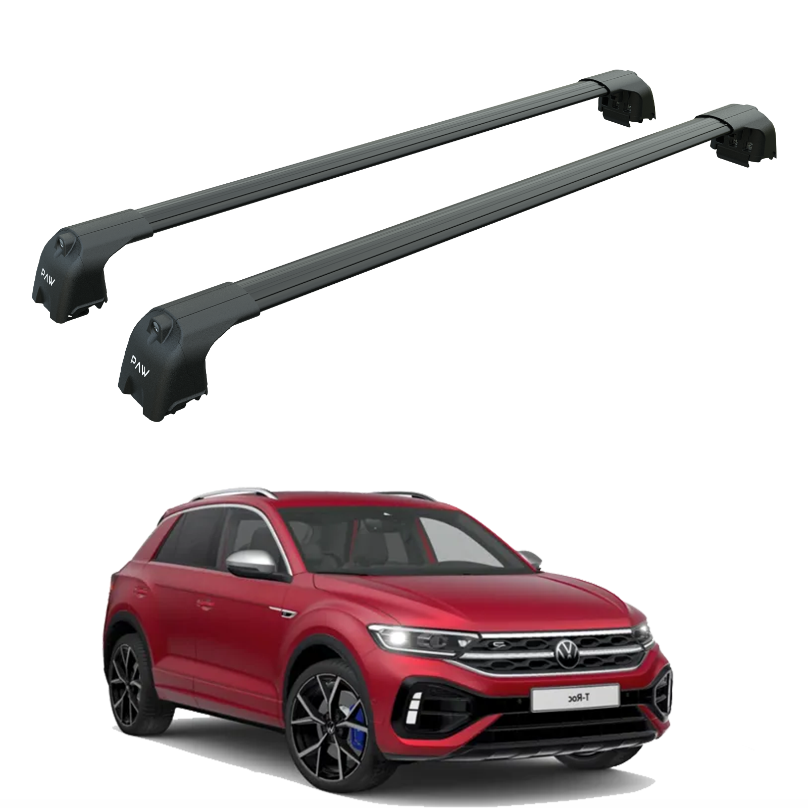 For Volkswagen T-Roc 2017-2025 Roof Rack Cross Bar Raised Rail Alu Black For Volkswagen T-Roc 2017-2025 Roof Rack Cross Bar Raised Rail Alu Black